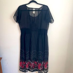 Free People Boho Black Sheer Dress